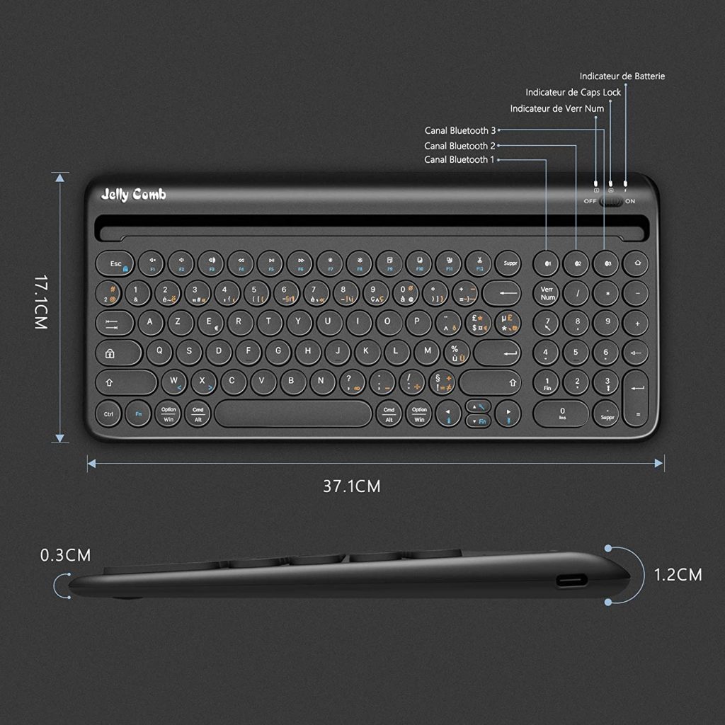 jelly comb clavier sans fil multi appareil